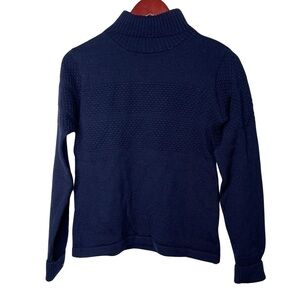 Mads Norgaard navy blue 100% wool turtleneck top sz M